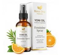 Bona Dea Naturals Feminine Spray - Intimate Deodorant for Women, Moisturiser for Vaginal Dryness, Chemical-Free Perineal Massage Oil for Pregnancy, Sensitive Vagina Care | 59ml Spray