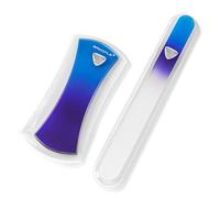 Bona Fide Beauty 2pc Ergo Czech Glass Nail Files, Bow-Shaped File (Blue)
