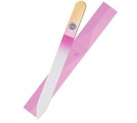 Bona Fide Beauty Czech Glass Fine Grit Nail File with Case, Gold Magenta