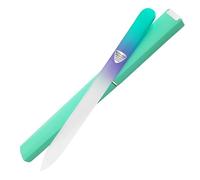 Bona Fide Beauty Czech Glass Nail File for Natural Nails, Single Crystal Nail File with Hardcase. Made in The EU. (Green Violet)