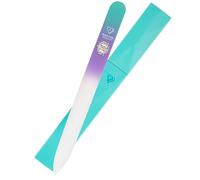 Bona Fide Beauty Czech Glass Nail File with Case in Pastel Green Violet | Genuine Bohemian crystal glass file with case, easy to clean fingernail file, reusable manicure tool, fine grit file