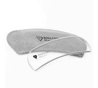 Bona Fide Beauty Ergonomic Moon Nail File (Clear) Grit in The Groove. Etched Glass File Made in The Czech Republic, Curve File with Large Gripping Surface.