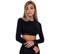 Bona Fide Workout Tops for Women - Short/Long Sleeve Compression Shirt - Breathable Tight Crop Top for Gym, Running, Yoga