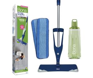Bona Spray Mop Premium Kit for Hard Surface Floors, Stone, Tile, Laminate, LVT, Incl. 1x Hard-Surface Floor Cleaner Liquid 850ml Cartridge and 2x