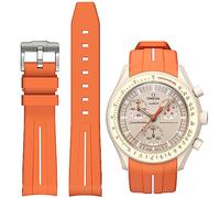 BONACE No Gap Silicone Watch Strap for Omega, Swatch MoonSwatch, Rolex, SEIKO Watches 20mm - Omega X Swatch Moonswatch Speedmaster Watch Replacement Strap - Orange