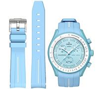 BONACE Strap for Omega x Swatch MoonSwatch, 20mm Soft Rubber Omega X Swatch Moonswatch Moonswatch Speedmaster Replacement Band No Gaps Curved Moonswatch Swatch Strap for Men Women