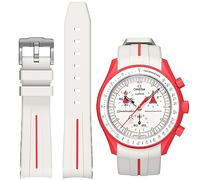 BONACE Strap for Omega x Swatch MoonSwatch/Rolex Watch/SEIKO Watch 20mm,Silicone Replacement Strap for Omega X Swatch Moonswatch Speedmaster Watch No Gap, 20mm, Stainless Steel Silicone, No Gemstone
