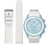 BONACE Strap for Omega x Swatch MoonSwatch Watch, 20mm Soft Rubber Curved No Gap Moonswatch Strap for Men & Women