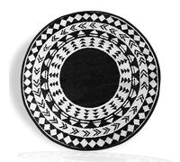 BONAFIDE 200x200cm Portable Plastic Outdoor Rugs, Round Patio Rugs for Garden, Waterproof Ligthweight Plastic Straw Rug, Outdoor Area Rugs for Picnic (Black)