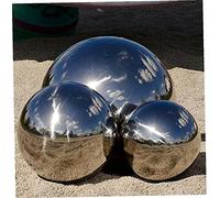 BONAFIDE 3Pcs Gazing Globe Mirror Ball Silver Stainless Steel Polished Reflective Smooth Garden Sphere For Home Garden Ornament Decorations 360 Mirror Polished Garden Spheres 20Cm 25Cm 28Cm