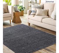 BONAFIDE 5cm Thick Pile Fluffy Rugs, Modern Anti-Shed Bedroom Hallway Floor Rugs, Large Fluffy Shaggy Area Rug, Anti-Slip Shaggy Carpets for Living Room - DARK GREY (60X110CM)