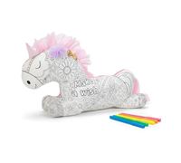 BONAFIDE Colour Your Own Unicorn Cushion Craft Kit - Personalised DIY Cushion with Markers for Kids - Creative Fabric Decorating Activity Gift Girls Arts and Crafts