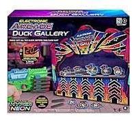 BONAFIDE Electronic Arcade Duck Shooting Game Neon Target Gallery Set - Hyper Neon Shooting With LED and Sound For Kids - Light Up Arcade Game With Music Motion For Indoor Fun