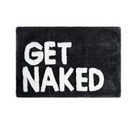 BONAFIDE Get Naked Bath Mat 50 x 80 cm, Extra Cozy & Absorbent Bathroom Rug with Fun Slogan, Non-Slip, Quick Dry & Machine Washable, Stylish & Cute Bath Mat for Modern Spaces (Black)