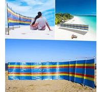 BONAFIDE Multi-Coloured Wind Breaks, Unique Camping Windbreaker, Caravan Windbreakers, Privacy Screen Wind Breakers Camping, 4 5 6 8 10 Wooden Pole Wind Breakers For Beach (4 pole)