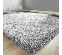 BONAFIDE Small Large Shaggy Rug, Extra Thick Heavy 5cm Pile Soft Shaggy Rugs, Fluffy Shaggy Rug for Living Room, Modern Indoor Fluffy Rugs Non Shedding - SILVER (80 X 150CM)