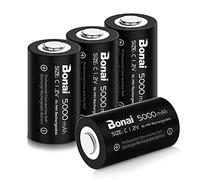 BONAI C Rechargeable Batteries 5000mAh 1.2V Ni-MH High Capacity High Rate C Battery (4 pack)