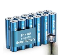 BONAI Rechargeable AA Batteries, 1.2V Ni-MH, Pre-Charged Low Self-Discharge for Long-Lasting Power, Ideal for Solar Garden Lights, String Lights, Christmas Decorations & More (12 Pack)