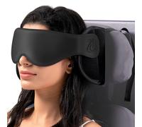 Bonairest Travel Pillow, Airplane Neck Pillow with 3D Eye Mask for Sleeping, Round Edge Plane Head Strap 360°Headrest Support for Long Flight, Stop Bobblehead, Travel Essential for Car Road Trip Black