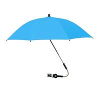 Bonalake Clip On Umbrella for Chair, 360° Adjustable Sun Shade with Clamp, Portable Black Coated Umbrella for Stroller, Beach Chair, Wheelchair, Golf Cart Outdoor Use, Blue Clip On for Beach
