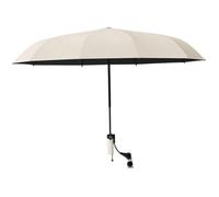 Bonalake Portable Clip on Umbrella for Chair, 360° Adjustable Sun Shade with Clamp for Beach, Camping, and Outdoor Chairs, 45.28 Inch Diameter Beige Umbrella for Chair Clip on