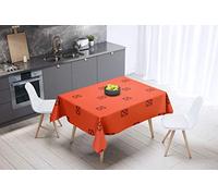 Bonamaison Kitchen Decoration, Tablecloth, Orange Bordeux, 140 x 140 Cm - Designed and Manufactured in Turkey