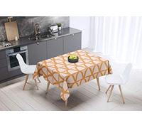 Bonamaison Kitchen Decoration, Tablecloth, Orange, Off White, 140 x 140 Cm - Designed and Manufactured in Turkey