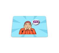 Bonamaison, Pop Art Digital Print Rectangle Mouse Mat, Non-slip Base, Office and Home, Size: 22x18cm