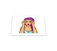 Bonamaison, Pop Art Digital Print Rectangle Mouse Mat, Non-slip Base, Office and Home, Size: 22x18cm