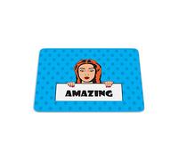 Bonamaison, Pop Art Digital Print Rectangle Mouse Mat, Non-slip Base, Office and Home, Size: 22x18cm