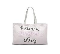 Bonamaison Printed Tote Bag, Reusable Grocery Bag, Shopping Bag, Machine Washable, Foldable, Canvas Cloth Bag with Handles, 47x42 Cm