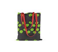 Bonamaison Printed Tote Bag, Reusable Grocery Bag, Shopping Bag, Machine Washable, Foldable, Canvas Cloth Bag with Red Handles, Size: 34x40 Cm