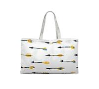 Bonamaison Printed Tote Bag, Reusable Grocery Bag, Shopping Bag, Machine Washable, Foldable, Canvas Cloth Bag with Handles, 47x42 Cm