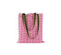 Bonamaison Printed Tote Bag, Reusable Grocery Bag, Shopping Bag, Machine Washable, Foldable, Canvas Cloth Bag with Green Handles, Size: 34x40 Cm