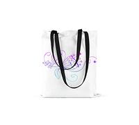 Bonamaison Printed Tote Bag, Reusable Grocery Bag, Shopping Bag, Machine Washable, Foldable, Canvas Cloth Bag with Black Handles, Size: 48x55 Cm
