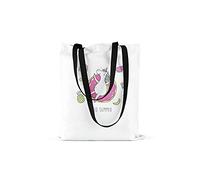 Bonamaison Printed Tote Bag, Reusable Grocery Bag, Shopping Bag, Machine Washable, Foldable, Canvas Cloth Bag with Black Handles, Size: 48x55 Cm