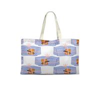 Bonamaison Printed Tote Bag, Reusable Grocery Bag, Shopping Bag, Machine Washable, Foldable, Canvas Cloth Bag with Handles, 50x40 Cm