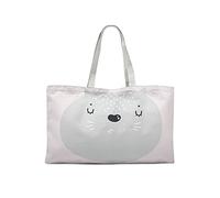 Bonamaison Printed Tote Bag, Reusable Grocery Bag, Shopping Bag, Machine Washable, Foldable, Canvas Cloth Bag with Handles, 47x42 Cm