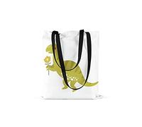 Bonamaison Printed Tote Bag, Reusable Grocery Bag, Shopping Bag, Machine Washable, Foldable, Canvas Cloth Bag with Black Handles, Size: 48x55 Cm