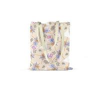 Bonamaison Printed Tote Bag, Reusable Grocery Bag, Shopping Bag, Machine Washable, Foldable, Canvas Cloth Bag with Handles, 48x55 Cm