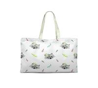 Bonamaison Printed Tote Bag, Reusable Grocery Bag, Shopping Bag, Machine Washable, Foldable, Canvas Cloth Bag with Handles, 50x40 Cm