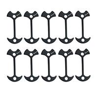 BONANA 10pcs Fishbone Tent Stakes Pegs Lengthen Deck Nail Anchor Stopper Guyline Tensioner Camping Accessories(Black)