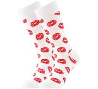 BONANGEL Valentine's Day Gift Socks Red Heart Socks Love Lips Kiss Couple Fun Dress Socks Novelty Crazy Funny Gifts for Boyfriend Girlfriend Men Women