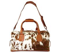 Bonanza Leathers Cowhide Leather Travel Duffel Bag Weekender Gym Sports Airplane Luggage Carry-On Bag Brown 22 x 10 x 9 inches