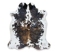 bonanza leathers Genuine Tricolor Cowhide Rug 6x7 ft - Natural Hair-On Cow Hide, Kids & Pet Friendly, Luxury Western Ranch & Farmhouse Decor, Large Real Cow Skin for Living Room or Under Dining Table