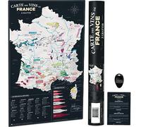 Bonanzana - Scratch Off Map of French Wines - 70 x 42 cm - Poster Scratch Card - With 200 Vineyards, 82 Grape Varieties & 8 Bottles - Christmas Wines Birthday Gift Idea - SMFRV