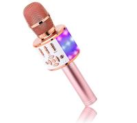 BONAOK Microphone for Kids Wireless, Magic Sound Karaoke Wireless Microphone, 4 in 1 Bluetooth Karaoke Machine, Adult Car Karaoke Mic Singing Machine, for Party/Outdoor/Travel(Rose Gold)