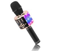 Microphone for Kids Wireless, Magic Sound Karaoke Wireless Microphone, 4 in 1 Bluetooth Karaoke Machine, Adult Car Karaoke Mic Singing Machine, for Party/Outdoor/Travel(Black Gold)