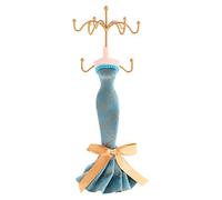 Bonarty Elegant Lady Model Earring Display Rack Mannequin Princess Dress Necklace Jewelry Stand Holder for Women Girls, Blue