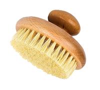 Bonarty Sisal Bristles Round Body Brush Wooden Handle Dead Hard Skin Remover Back Brush
